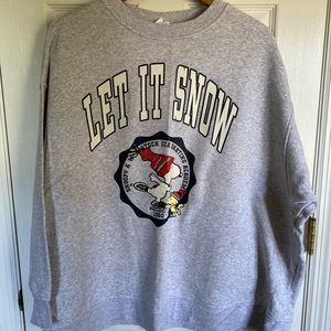 H&M Peanuts Sweatshirt. Let it Snow, Gray, Sz. XL.